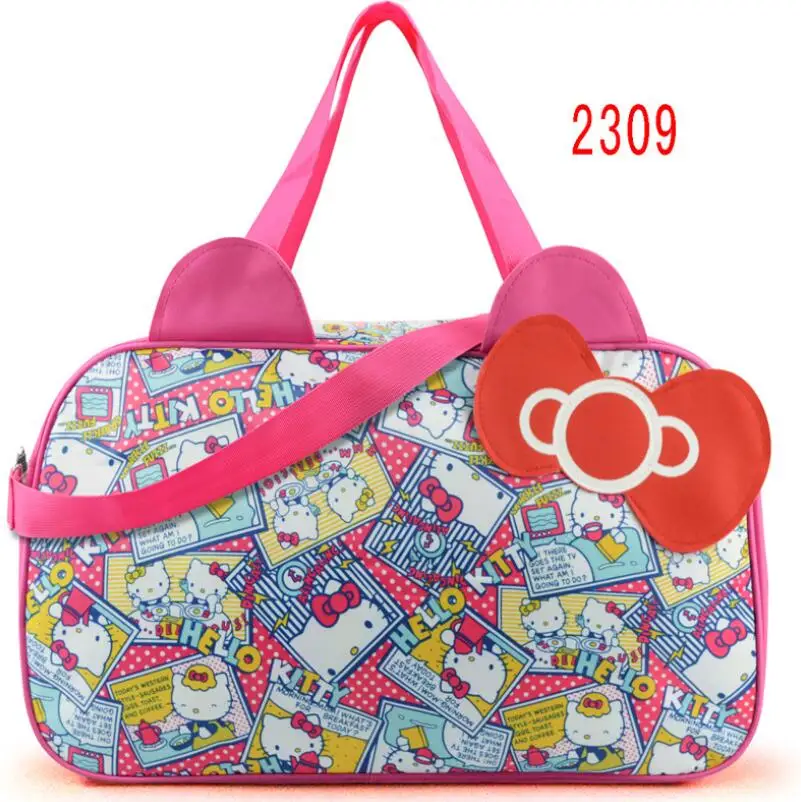 Waterproof Travel Bag Luggage Womens Girls Cartoon Shoulder Tote Duffle Bags Cute Hello Kitty ...