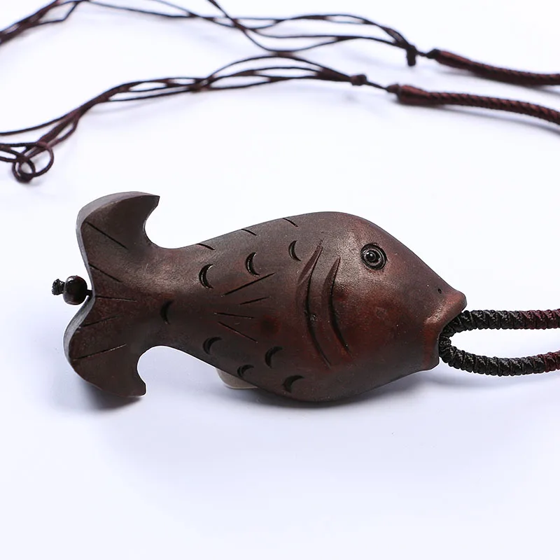 

Johnature Wood Fish Pendant Original 2018 New National Trend Handmade Wood Pendant Necklace Women Fish Vintage Hangings