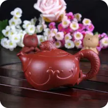 Китайский ручной работы тареновый реалистичный рыбный Исин zisha Фиолетовый Глиняный Чайник