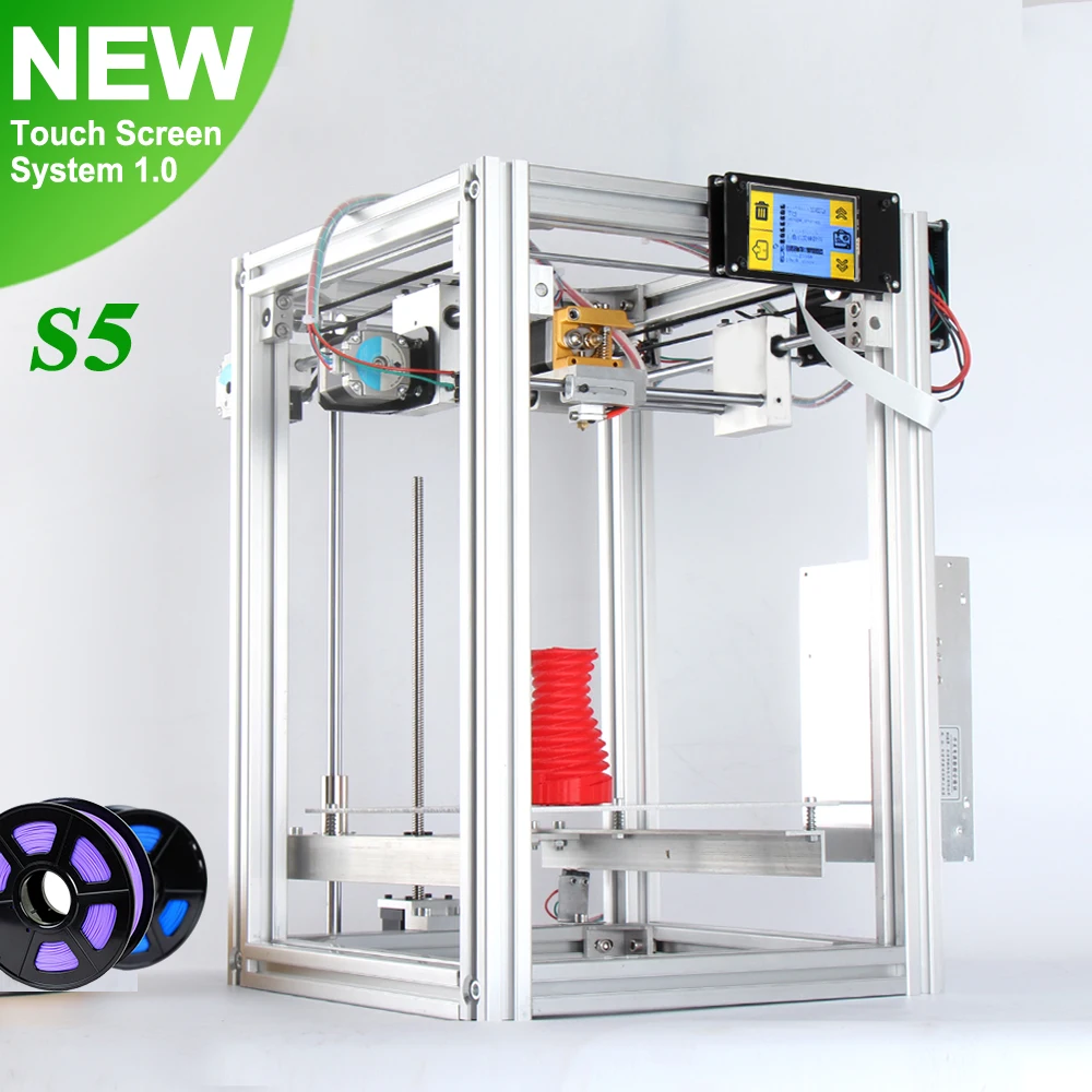 S5 3d printer extruder Metal Frame Printing Plate Size 250*240mm kossel 3d printer+2pcs PLA filament