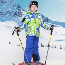 Новинка года; детский лыжный костюм; Сезон Зима плотная шерстяная теплая куртка детская верхняя одежда; зимняя спортивная одежда