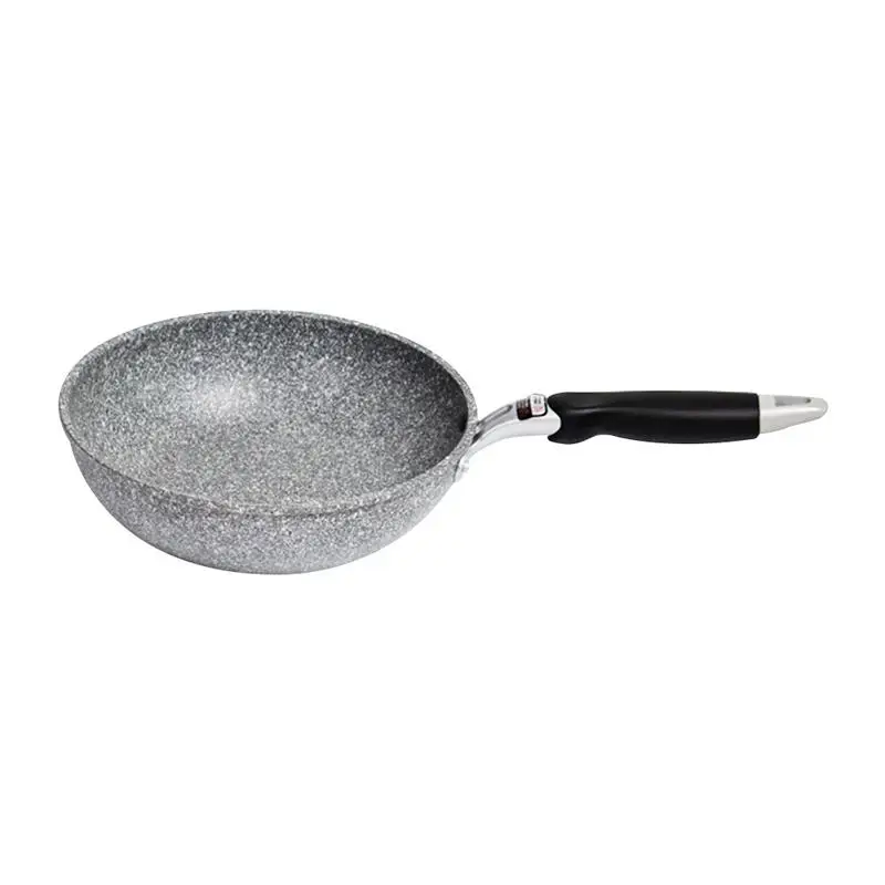 Stone small wok 24cm Медицинский каменный Противень Набор кованые Алюминий с антипригарным покрытием 20/26/28 см сковорода Керамика покрытие легко чистить для индукции Плита газовая плита - Цвет: Stone small wok 24cm