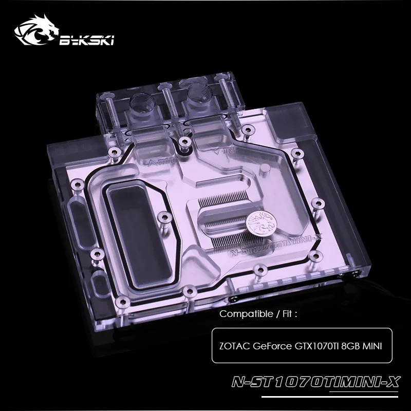 

Bykski water block for ZOTAC GeForce GTX1070TI 8GB MINI ,GPU Cooler,Cooled block 12v 4pin,5v 3pin light ,N-ST1070TIMINI-X