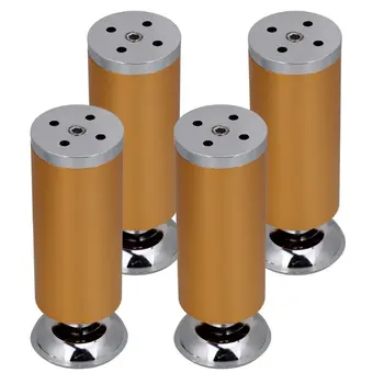 

Chrome Metal Furniture Cabinet Feet Wardrobe Table Bed Sofa Corner Legs Golden and Silver Matte Finish 50 x 150mm Pack of 4
