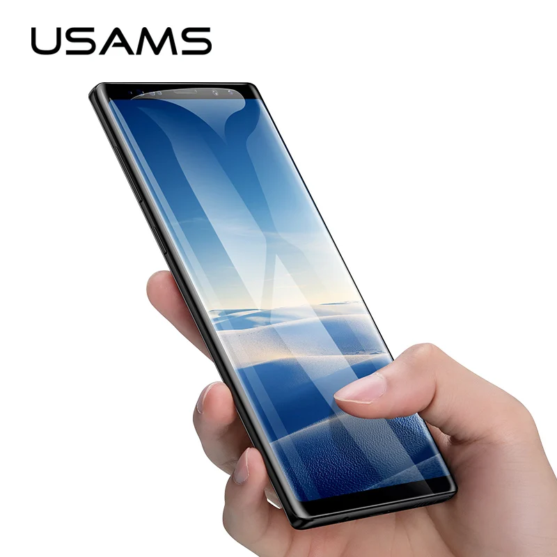 USAMS Full Curved Tempered Film Screen for Samsung Galaxy Note 9 Protector 9H 3D curved surface tempered glass for Samsung Note9