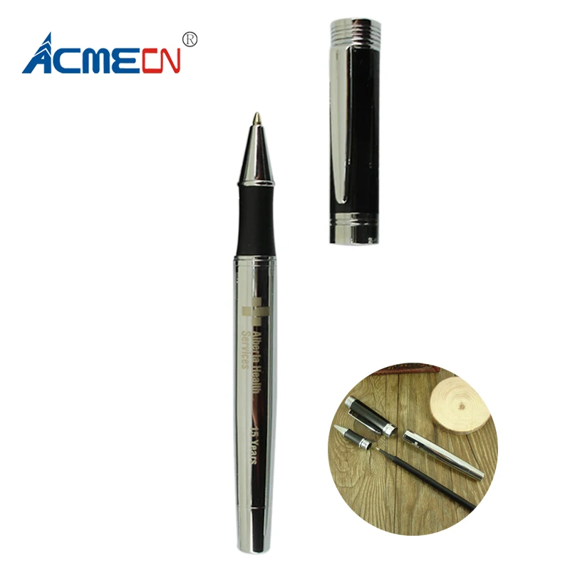 Luxury Hight Quality Pens for Writing Retail Shop Design Silver & Black Rollerball Pen 38gram