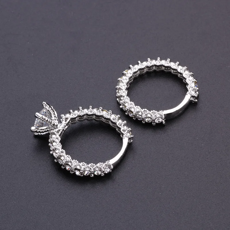 CC обручальные кольца для женщин, набор свадебных обручальных колец с кубическим цирконием, двойное кольцо, модные роскошные кольца для влюбленных, бижутерия, Прямая поставка CC2160