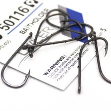 10 шт./лот рыболовный крючок 14#-1/0# рыболовный крючок Baitholder черного цвета 50116 джиг Большой Крючок 92247 нарезанный хвостовик крючок стальной держатель