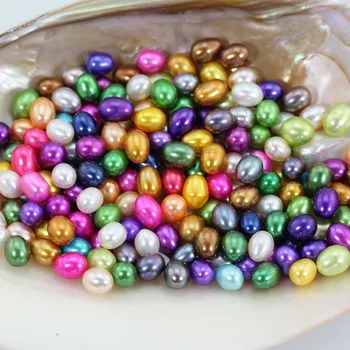 

On Sale! 100Pcs 7-8MM Oval Rice Loose Pearls for Oyster Party PB179