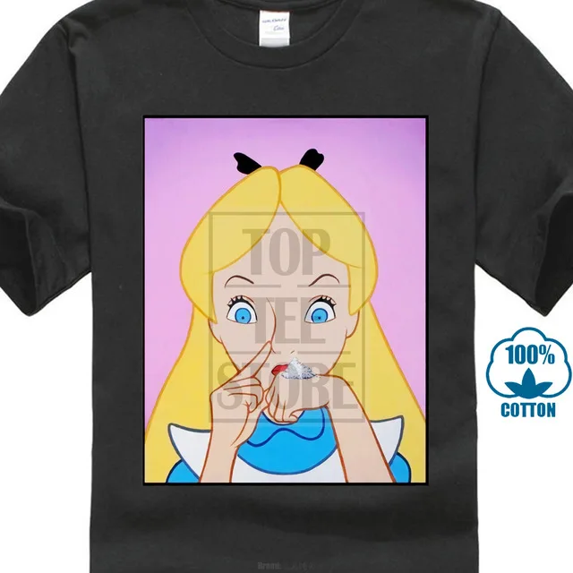 Футболка унисекс с прикольным коканом Alice Wonderland футболка лекарствами для мужчин