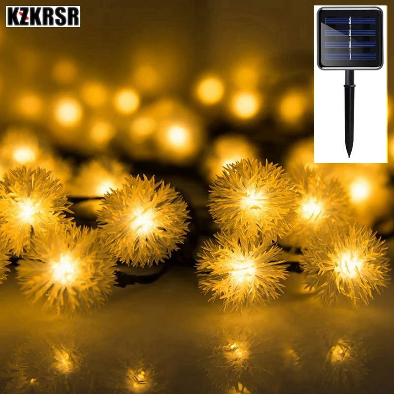 

KZKRSR 4.8m/7.5m/12m 20/50/100 led Solar Powered Twinkling String Lights Outdoor Waterproof Decorative For Garden Christmas tree