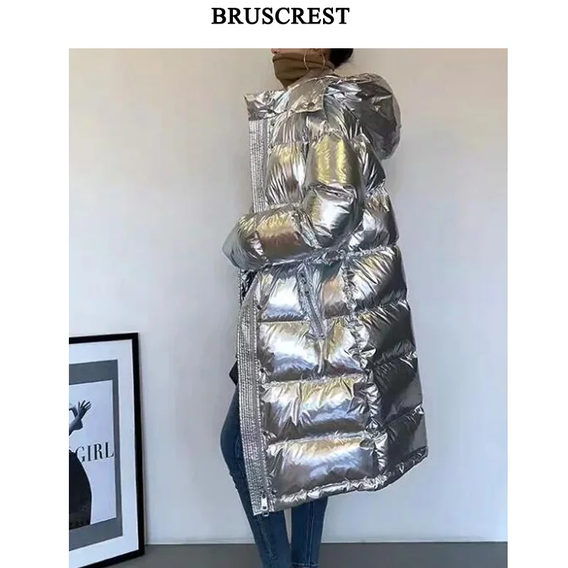 Winter coat women long silver down puffer jacket parka women manteau femme hiver 2018 korean clothes oversize outwears