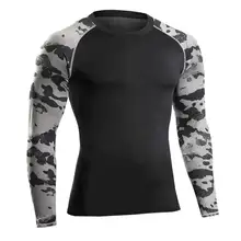 Быстросохнущие Компрессионные Мужские футболки с длинными рукавами футболка для бега фитнес-плотно Теннисный футбол Джерси Спортивная одежда Demix MA46