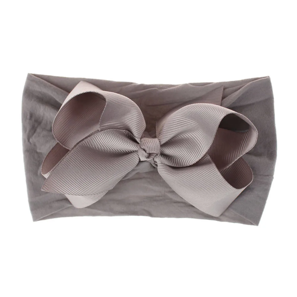 nylon bow headband gray 