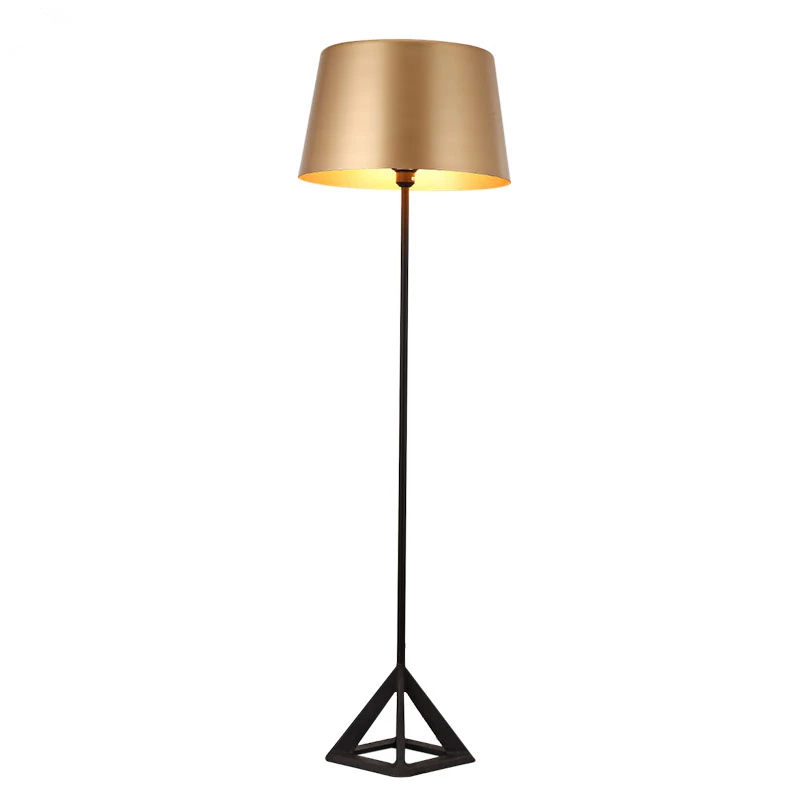 Luxury Artistic triangle floor lamp golden color modern simplistic design novelty floor light