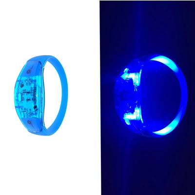 25 шт. крутой вибрирующий голосовой контроль светодиодный светильник унисекс силиконовый браслет светящийся мигающий браслет подарок для вечерние украшения - Цвет: Синий