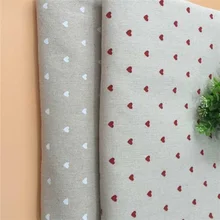 Хлопчатобумажная льняная ткань с принтом в форме сердца, парусиновая ткань, льняная хлопковая Лоскутная Ткань Telas, швейная ткань для домашнего текстиля