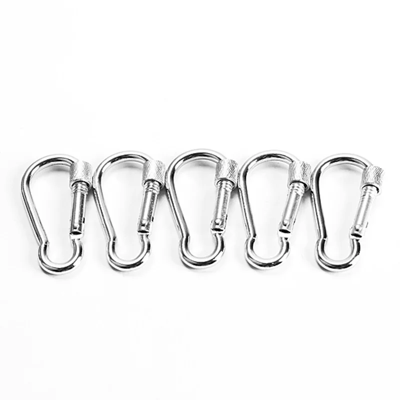 

5 Pcs/Set Screw Lock Carabiner Snap Hook Aluminum Alloy Clip for Outdoor Camping Hiking ED-shipping