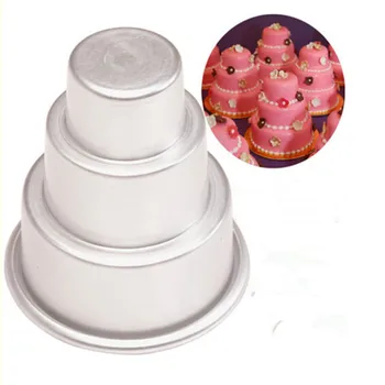 

1PC Aluminum Alloy 3 layer Round Cake Baking Mould Pan Non-stick Round Cake Pan Kitchen Bakeware DIY Making Cake Tools OK 0281