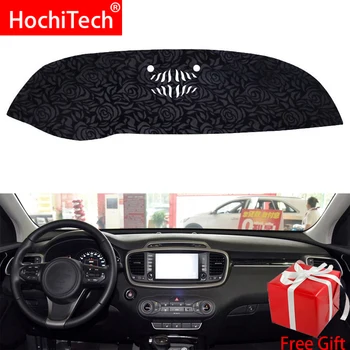 

Rose Pattern Non-slip Dashmat Dash Mat Dashboard Cover Pad Cover Carpet Car Sticker for kia sorento 2015 2016-2018 Car Styling