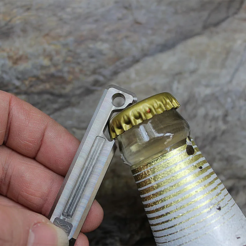 Титановый сплав шкала открывалка для бутылок лом брелок Весы Многофункциональный инструмент Cardw EDC наружные карманные инструменты туристическое снаряжение брелок
