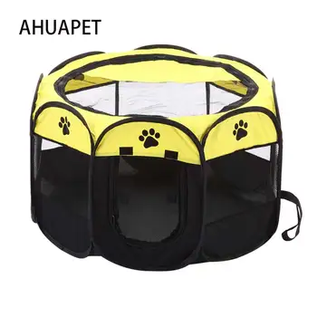 

Dog Cage Playpen Dog House Kennel HOT Portable Folding Tent Dog House Cage Easy Operation Octagonal Fence Outdoor Supplies E
