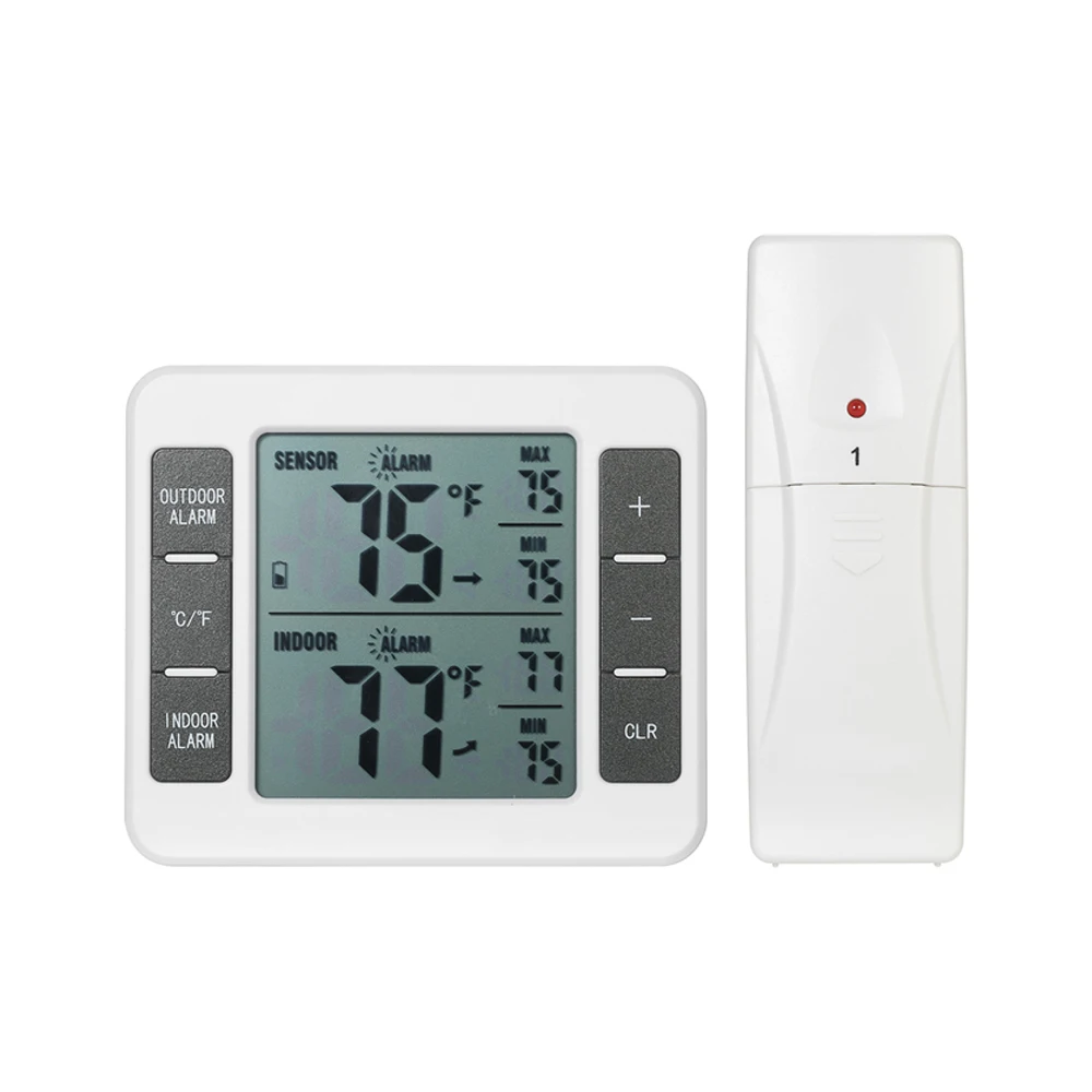 ЖК-цифровой термометр измеритель температуры в помещении на открытом воздухе Метеостанция+ беспроводной передатчик с C/F Max Min Value display
