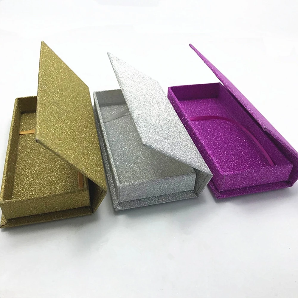 

100pcs glitter False Eyelash Packaging Box Custom Private Logo Individual fake 3d mink lash boxes faux cils case empty container