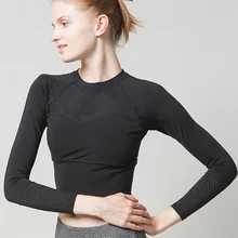 SALSPOR, женская спортивная рубашка, для йоги, камуфляжная, с длинным рукавом, для спортзала, сетка, сшитая, высокая эластичность, дышащая, пот, фитнес, одежда для бега