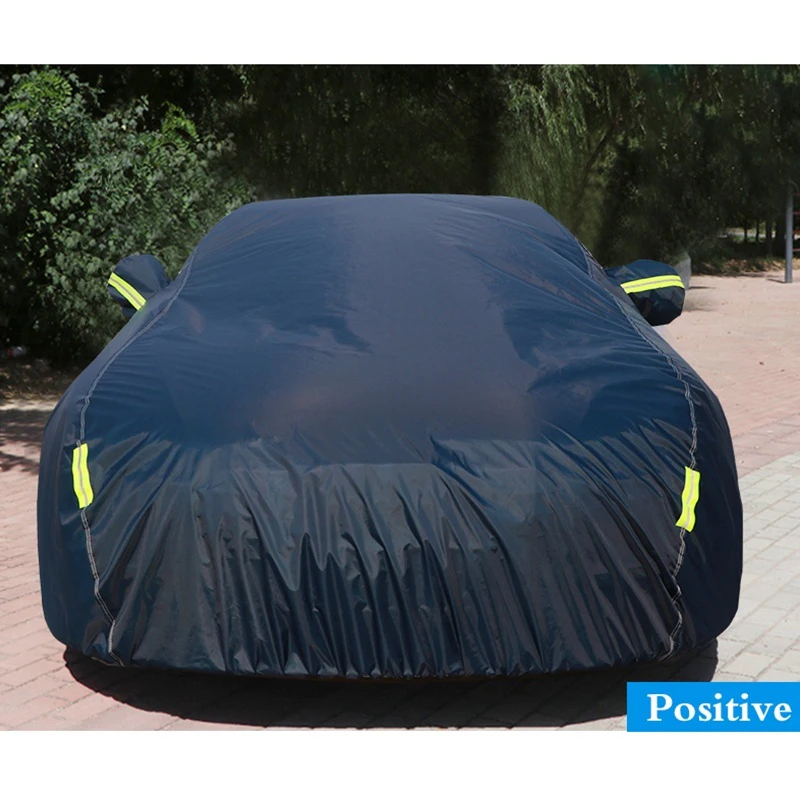 Universal Full Car Covers Snow Ice Dust Sun UV Shade Cover Dark Blue Auto Car Outdoor Protector Cover Auto Exterior Accessories