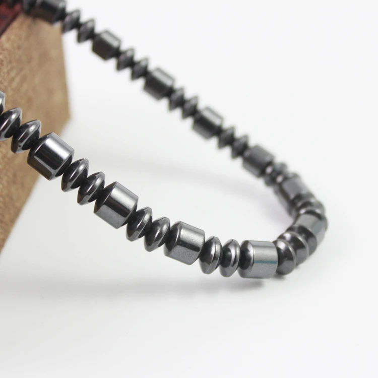 Magnetic Hematite Energy Power Necklace with Round Flat Beads Handmade for Men and Women Healing Jewelry