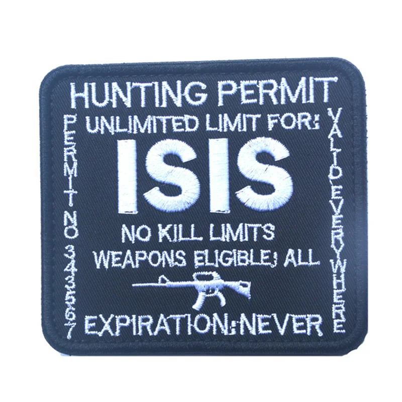 

Military Morale Embroidery Patches Embroidered US ARMY ISIS Huanting Patch Tactical Badge Hook & Loop Patch Emblem Badges