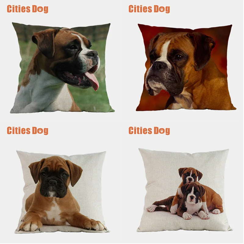 Boxing lion dog pillow covers decorative cushion covers for sofa Pillows Fighting lion dogs pillowcase cushions cover home decor