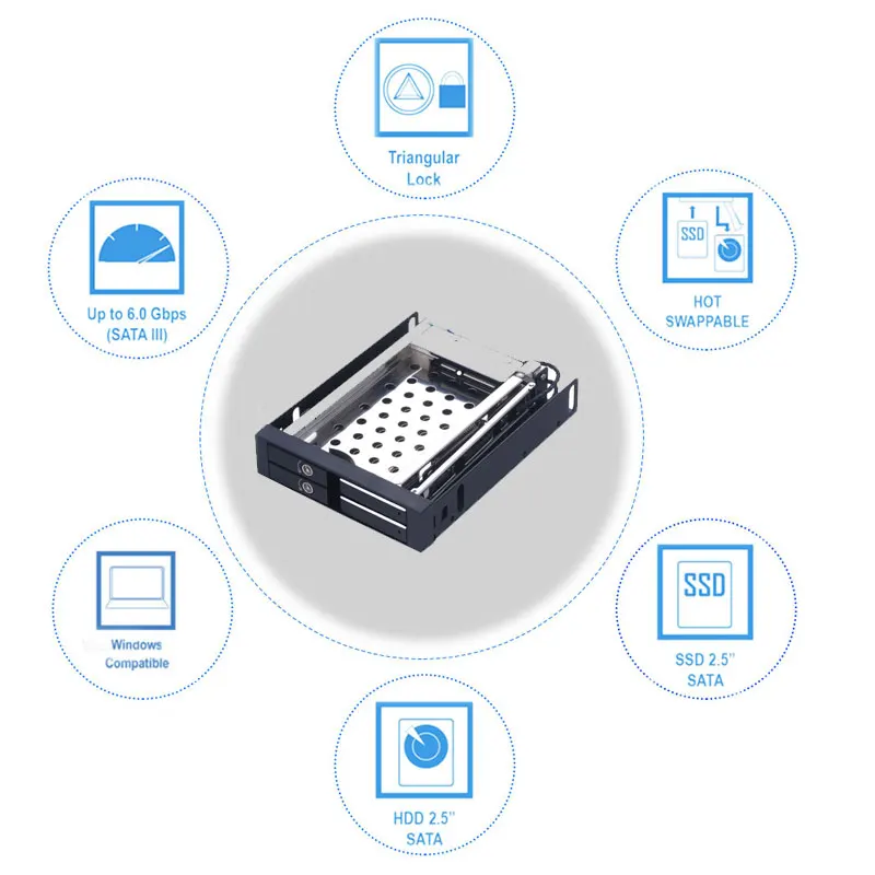 Uneatop алюминиевый 2x2 5 &quotSATA лоток меньше горячей замены SSD HDD мобильный стеллаж для 3