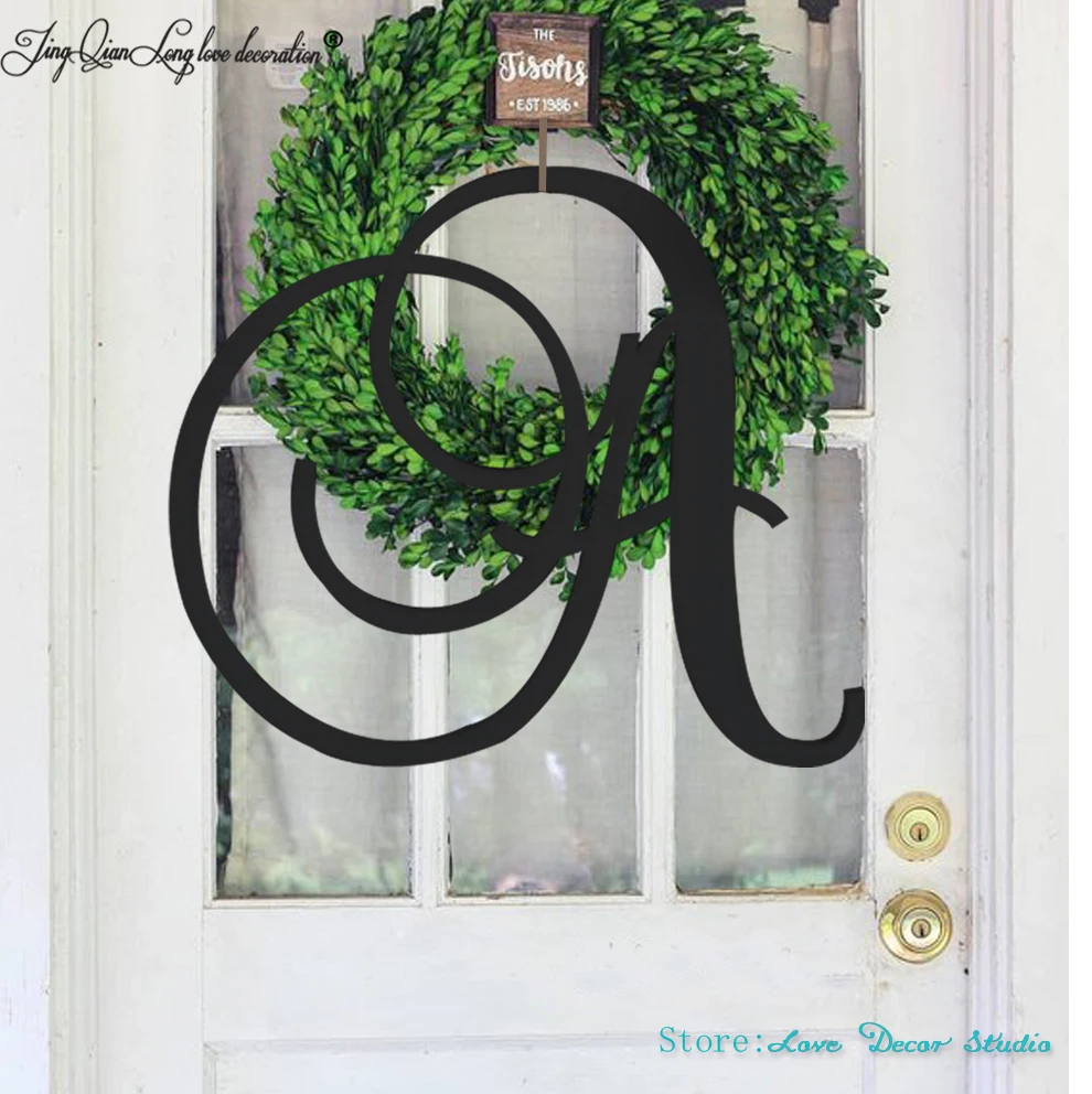 

Large Sizes Family Name Letter wedding decoration Outdoor Safe Front Door Circle Last Name initial Door Decor