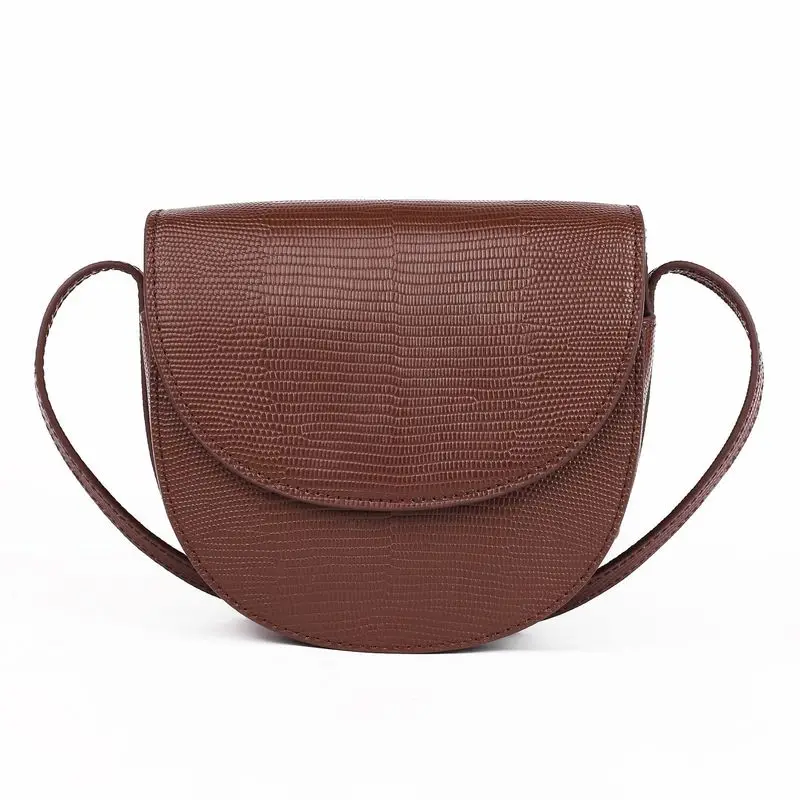 

High Quality Leather Handbag 2019 New Crossbody Saddle Bag Ladies Leather Slung Shoulder Bag Small Semi-circle Bag