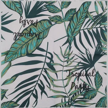 

33cm 50 Vintage table napkins tissue green Palm leaf handkerchief wedding birthday party dinner serviette decoupage towel mat