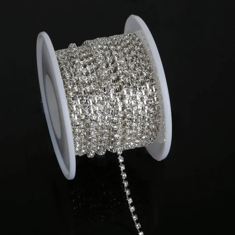 10 ярдов/рулон блестящая цепочка со стразами 2 4 5 мм|clear crystal|roll clear crystalrhinestone chain |