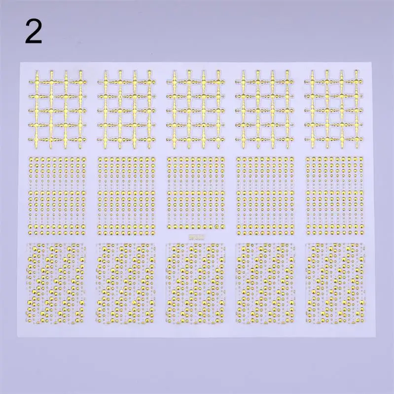 1 лист 3D наклейки для ногтей золото серебро мульти-дизайн мульти-Размер полоса клейкая лента DIY Фольга Маникюр ногтей наклейки для ногтей