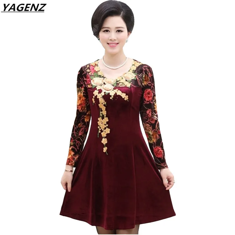 velvet embroidered dress