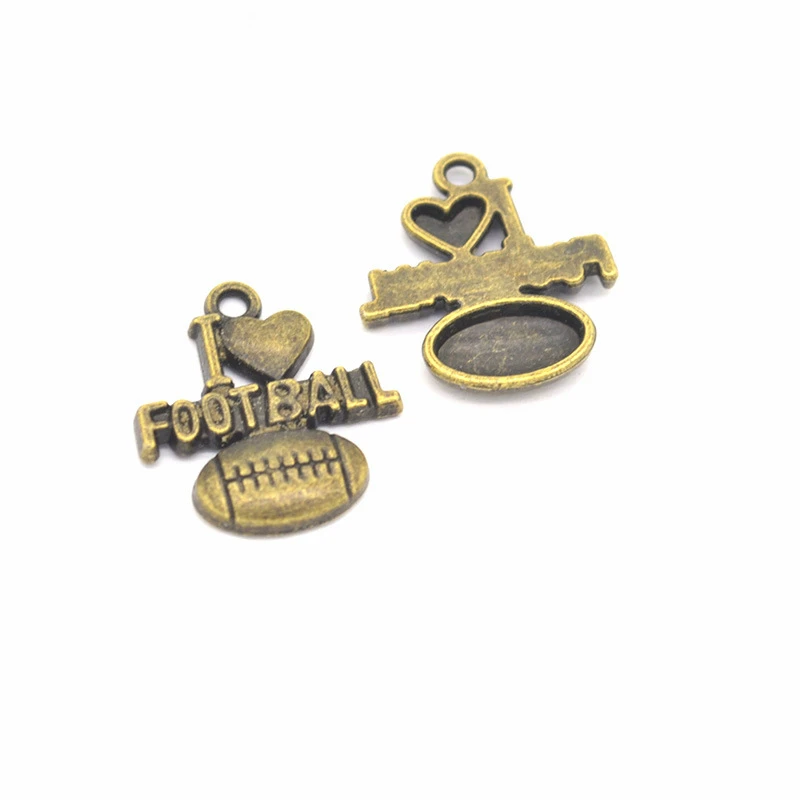 40 шт. подвески I Love Football DIY для изготовления ювелирных изделий подходящие Браслеты