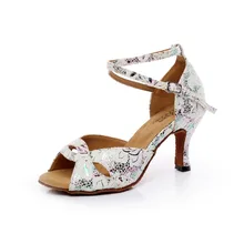 Женские туфли для Бальных и латиноамериканских танцев на каблуке 7,5 см; женские туфли для сальсы; туфли для Самба Танго танцев; вечерние 1688