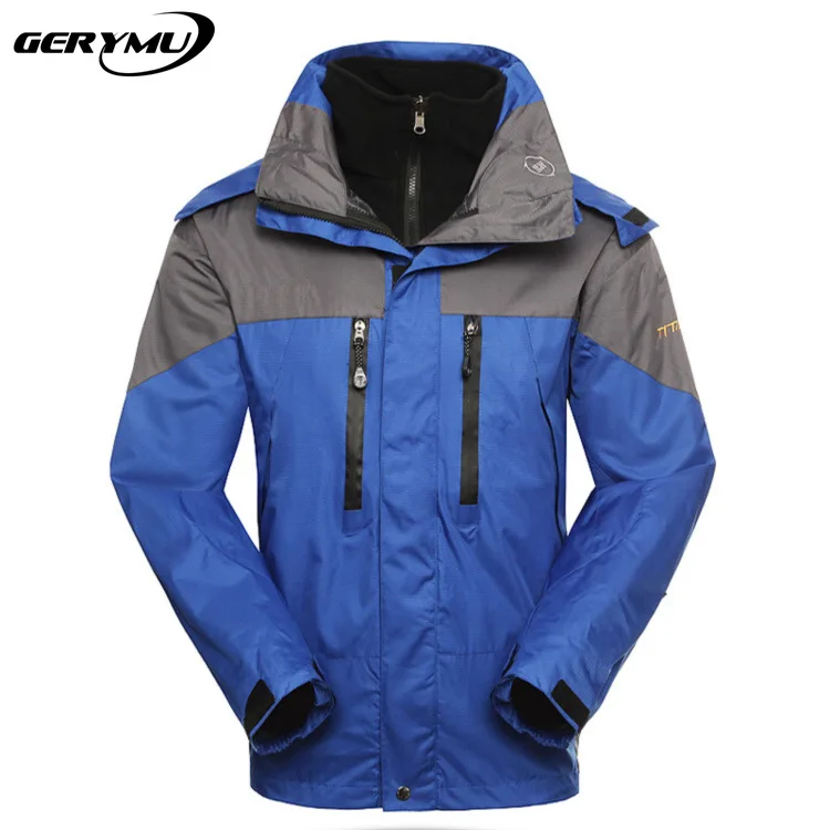 Outdoor Men Soft Shell Two Piece Removable Fleece Liner font b Ski b font Jacket Mountaineering