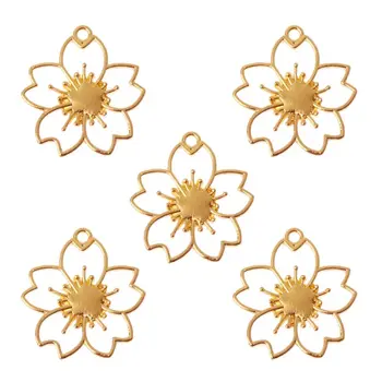 

5Pcs Cherry Flower Blank Resin Frames Pendant Bezel Setting Resin Jewelry Making