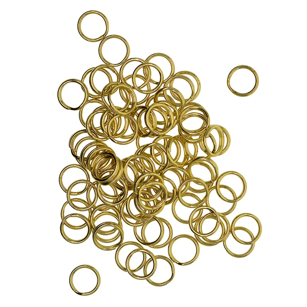 50 pcs 10 mm Split Rings Solide Brass Round Keychain Split Key Rings Loop Findings DIY Jewelry Findings