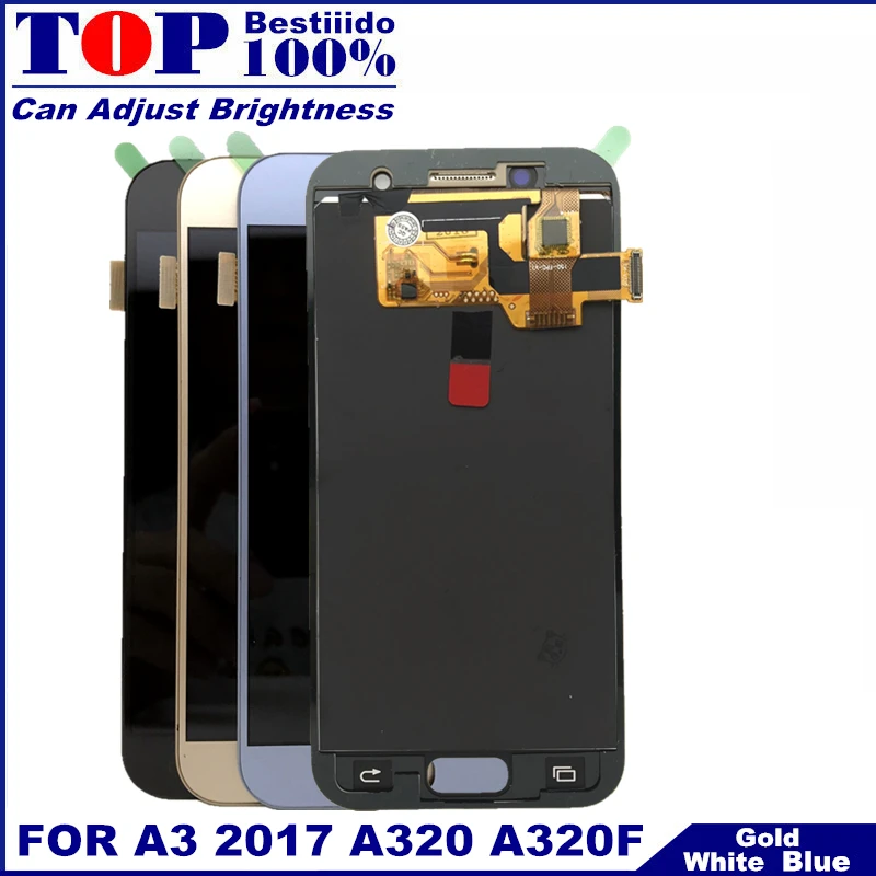 

Tested A320 LCD For Samsung Galaxy A3 2017 A320 A320M A320F LCD Display Touch Screen Digitizer Assembly Brightness Replacement