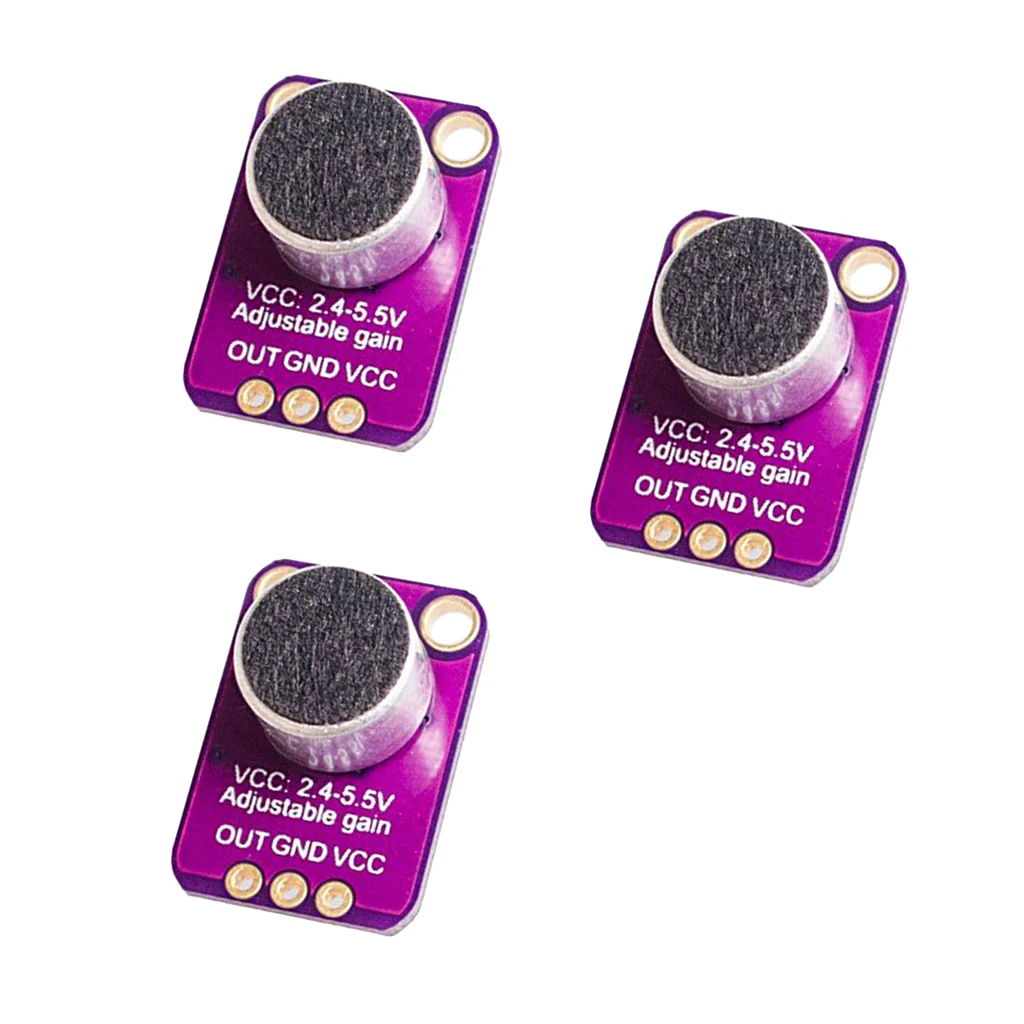 3 Pieces MAX4466 Electret Microphone Amplifier Adjustable Gain for Arduino 