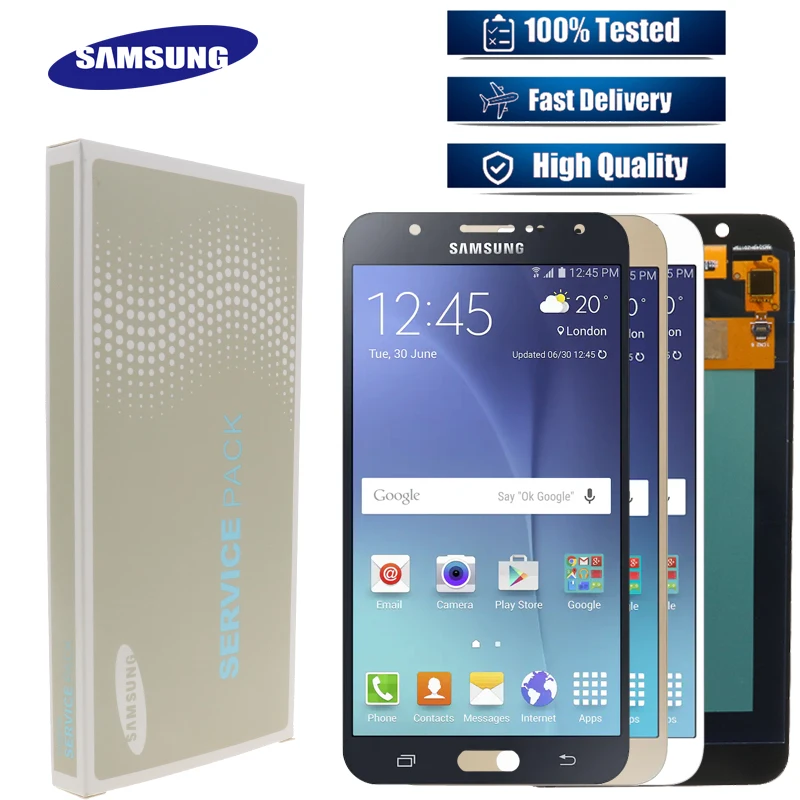 

100% Original 5.5"LCD and Can adjust For Samsung Galaxy J7 2015 J700 J700F J700H Screen Touch Digitizer Assembly LCD Replacement
