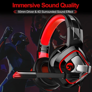 

iMice Gaming Headphone Stereo PS4 Game Headset with Mic RGB LED light Computer PC Gamer Earphone