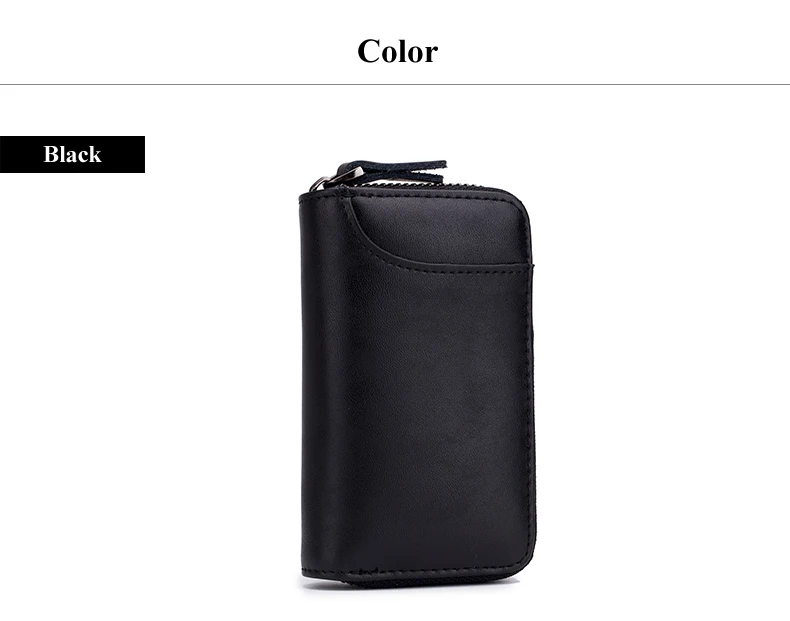 Lomelobo Split Leather Unisex Key Wallets Women KeyRing keychain Coin Purse Men Card Holder Organizer Multifunction Car Key Case HCL940 Details (14)